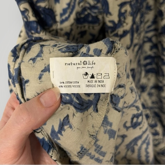 NWOT Natural Life Mara Midi Sundress Ivory Blue Vines Size L - Picture 10 of 11